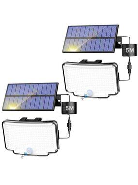 Solar Motion Sensor Light Outdoor 318 LED Security Light Waterproof Yard
